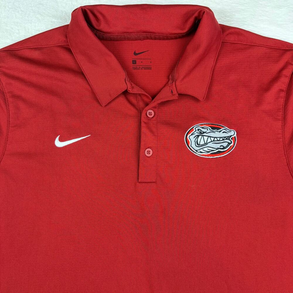 Nike Florida Gators Polo Shirt Men’s L Red Dri-FIT NCAA Football Golf